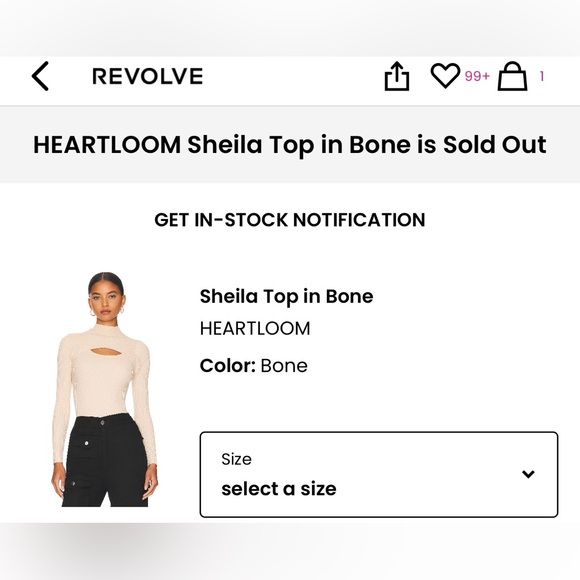 HEARTLOOM Sheila Top in Bone, size small - Picture 2 of 4